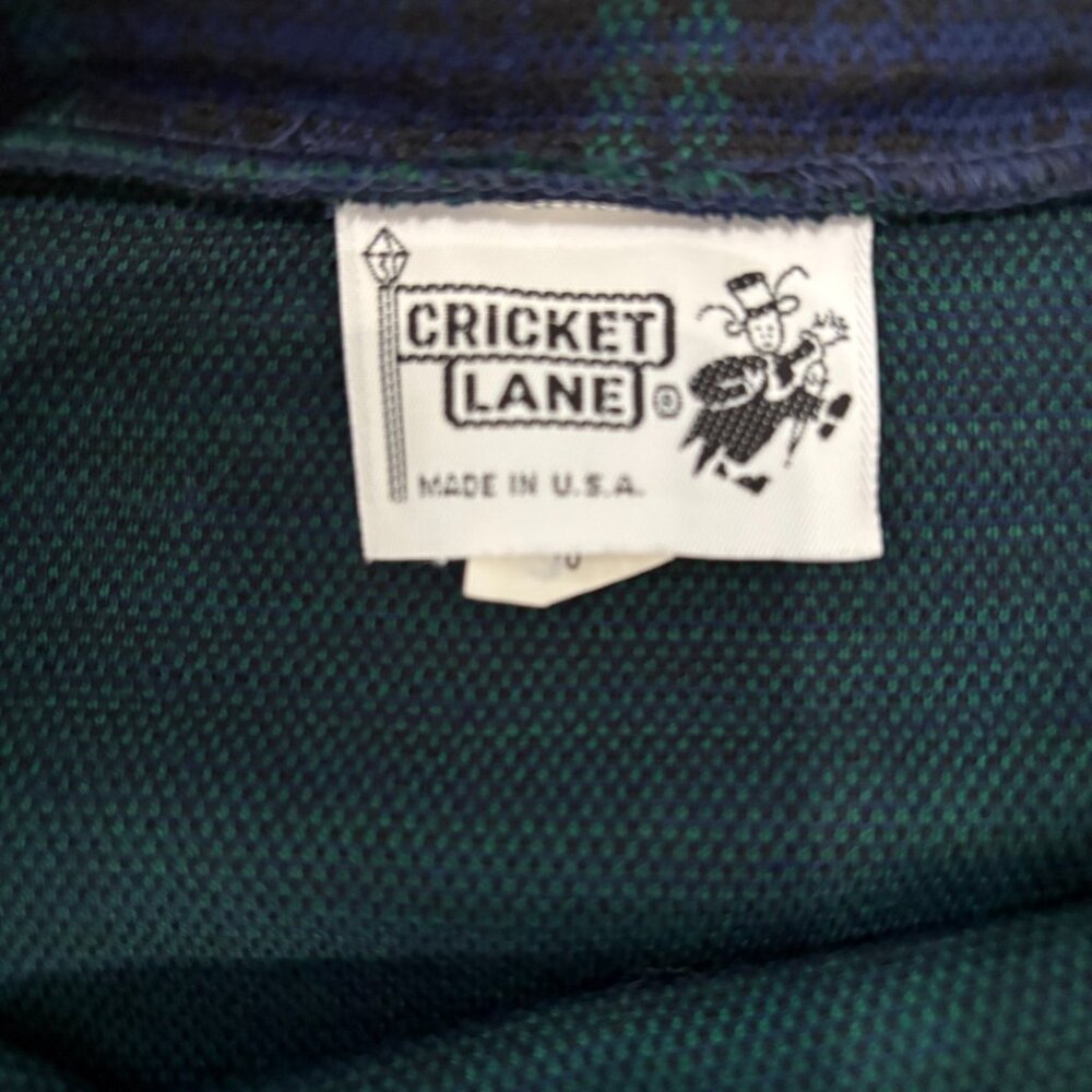 VTG Cricket Lane Black Watch Tartan Plaid Midi Skirt - Dark Academia Preppy - Picture 3 of 5